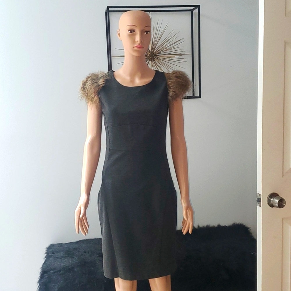 Bar III Dress With Feathers On The Shoulders Never Been Worn